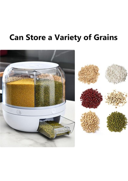 Kuru Gıda ve Bakliyat Organizeri 360° Dönebilen 6 Bölmeli Ayrıştırıcılı Hava Geçirmez (5314) indirimleri