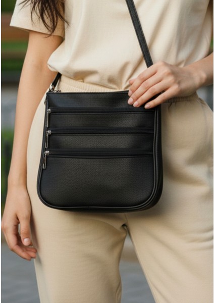 Gerçek Deri Çok Gözlü Yumuşak Omuz Askılı Çanta