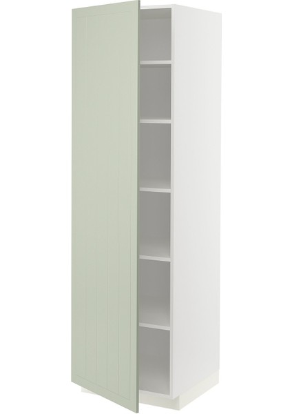 Mutfak Boy Dolabı, Stensund Açık Yeşil, 60X60X200 Cm, 1 Kapaklı ve 4 Raflı