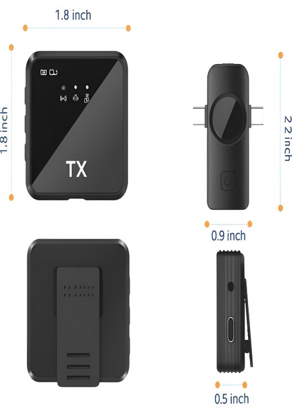 Lightining Type-C Girişli 200MAH Dijital Ekranlı 2.4g Kablosuz Çift Yaka Mikrofonu Pro++ fırsatları
