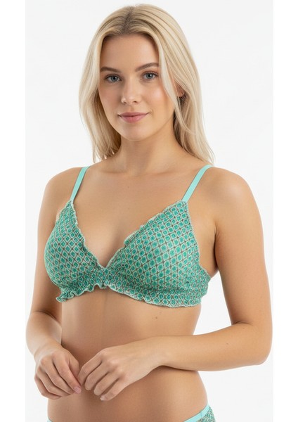 Kadın Transparan Tül Fırfırlı Balensiz Desteksiz Sütyen BB2083 indirimleri