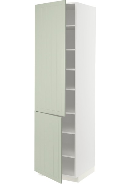 Mutfak Boy Dolabı, Stensund Açık Yeşil, 60X60X220 Cm, 2 Kapaklı ve 6 Raflı