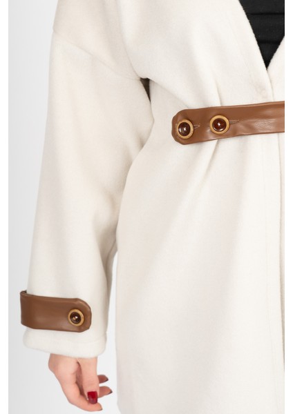 Elitesoft Deri Detaylı Kaşe Kaban Hırka – 2634 fiyatları