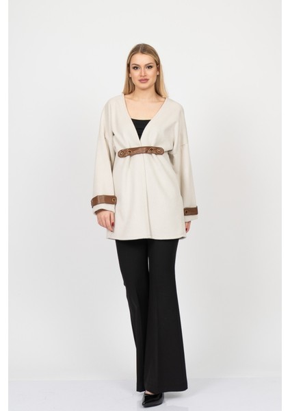 Elitesoft Deri Detaylı Kaşe Kaban Hırka – 2634 modelleri