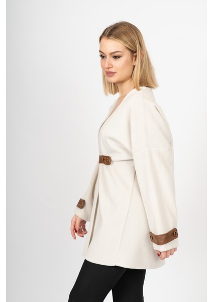 Elitesoft Deri Detaylı Kaşe Kaban Hırka – 2634 fırsatları