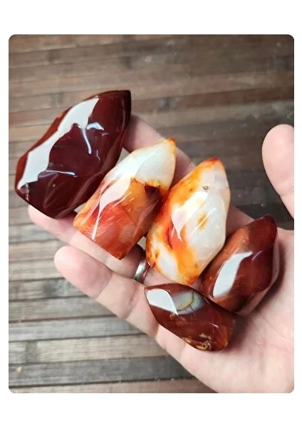 5 Parça A Kalite Akik Taşı Dekor 5,6 cm Boy