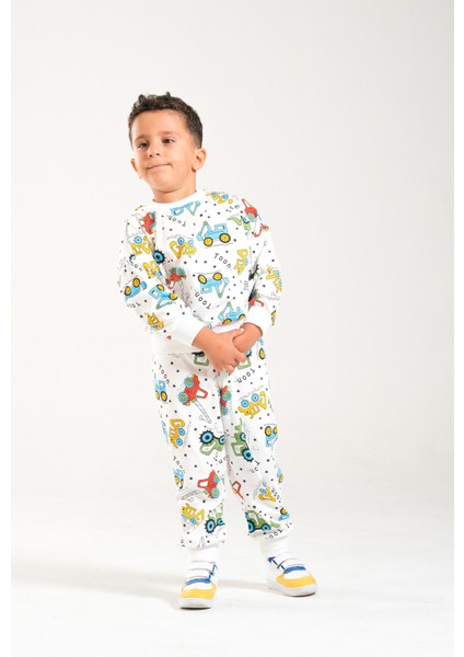 %100 Pamuk Iki Iplik Araba Desen Erkek Çocuk Takım modelleri