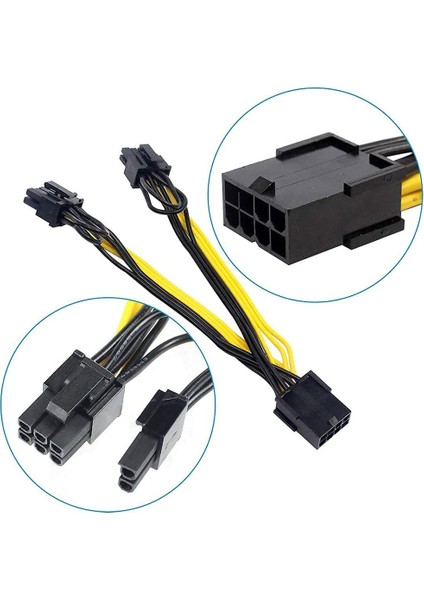 8 Pin Pcıe 2 x Pcıe 8 (6+2) Pin Grafik Kartı Y-Splitter Güç Kablosu fırsatları