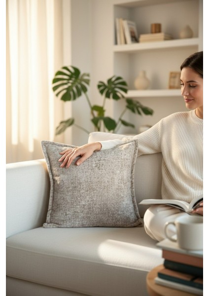 Kırlent İthal Kadife Kumaş - 45X45cm Yumuşak Dokulu Dekoratif Özel Tasarım Kırlent Kılıfı - S01 fiyatları