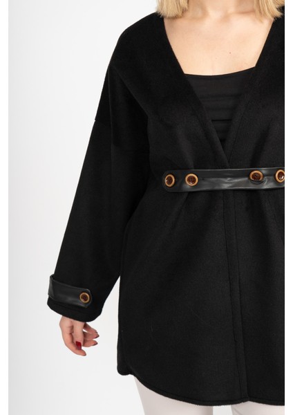 Elitesoft Deri Detaylı Kaşe Kaban Hırka – 2634 modelleri