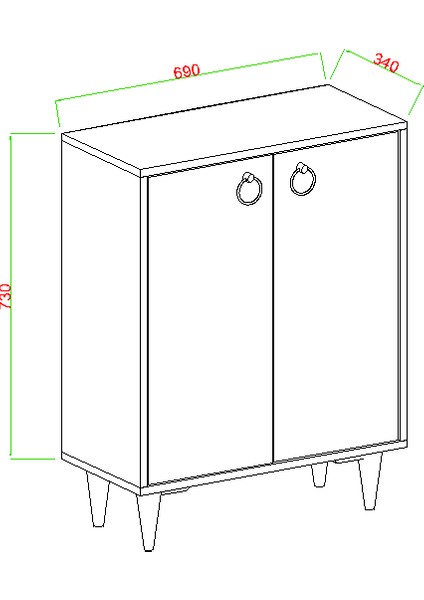 Artemis 4 Raflı 2 Kapaklı Ayakkabılık fırsatları