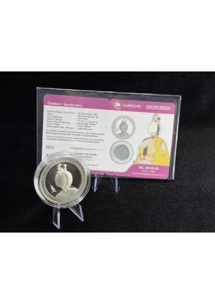 Osmanlı Padişahları Serisi Iıı. Murad 3. Murat Osmanlı Padişahları Serisi No: 12 Gümüş Hatıra Para Çil modelleri