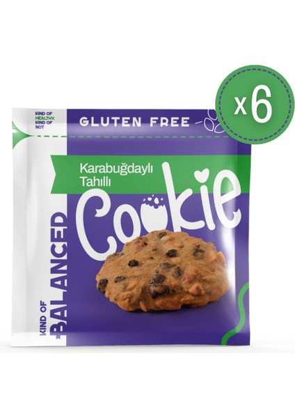 Glütensiz Karabuğdaylı Tahıllı Cookie 60 gr x 6 Adet