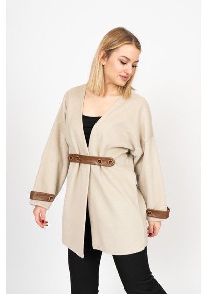 Elitesoft Deri Detaylı Kaşe Kaban Hırka – 2634 indirimleri