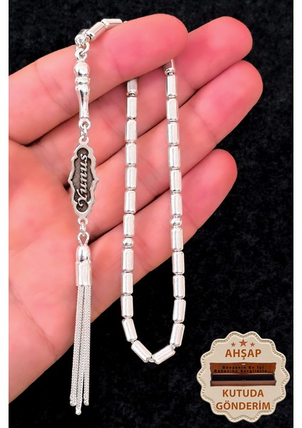 Isimli Gümüş Tesbih Kapsül Kesim Kişiye Özel Isim Yazılı Gümüş Tesbih 925 Ayar ST385