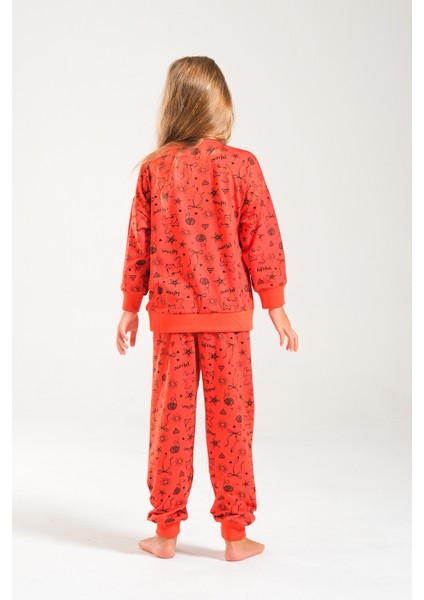 Kedi Baskılı Pamuk Iki Iplik Kız/erkek Çocuk Takım modelleri