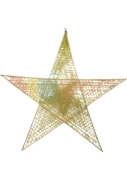 Yılbaşı Büyük Boy Tel Yıldız Süs (60 cm) - Altın (Gold) Renkli Lüks Duvar, Kapı ve Ağaç Dekorasyonu