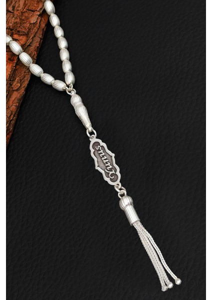 Isimli Gümüş Tesbih Çizgili Arpa Kesim Isim Yazılı Gümüş Tesbih 925 Ayar ST382 indirimleri