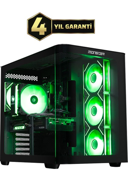 Tulpar Td3 V1.1.4 Amd Ryzen 7 9700X B850 Anakart 16GB 1tb RX9060 Xt Freedos Masaüstü Oyun Bilgisayarı - Siyah