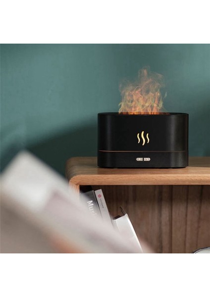Aroma Difüzör Hava Nemlendiricisi Ultrasonik Serin Sis Yapıcı Sisleyici LED Uçucu Yağ Alev Lambası Siyah (Yurt Dışından) indirimleri