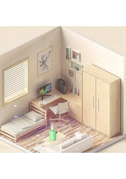 1 8l Çift Meme Hava Nemlendiricisi Sessiz Gece Işık Aromaterapi Yağ Difüzör Nemlendirici Ev Yatak Odası-B (Yurt Dışından) indirimleri