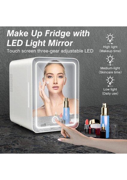 Makyaj Buzdolabı LED Işık Aynası 4l Mini Buzdolabı Yatak Odası Araba Kozmetik Için Küçük Buzdolabı Cilt Bakımı Us Fiş (Yurt Dışından) modelleri