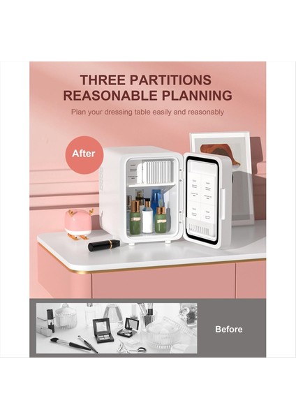 Makyaj Buzdolabı LED Işık Aynası 4l Mini Buzdolabı Yatak Odası Araba Kozmetik Için Küçük Buzdolabı Cilt Bakımı Us Fiş (Yurt Dışından) indirimleri