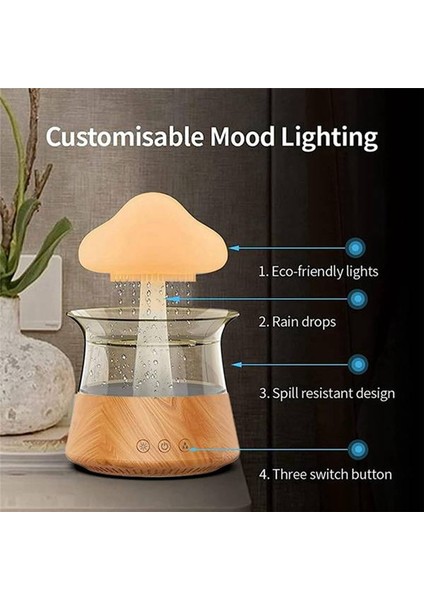 Hava Nemlendiricisi Yağmur Bulutu Gecesi Işık Distribütörü Rahat Aromaterapi Lambası Ses Difüzör (Yurt Dışından) fırsatları