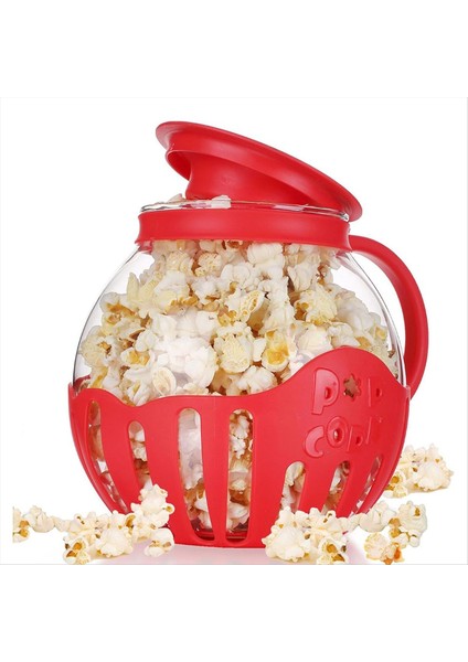 Mikrodalga Patlamış Mısır Üreticisi Kova Mikrodalga Kase Mini Makine Güvenli Silikon Kapak Patlamış Mısır Üreticisi Kırmızı (Yurt Dışından)