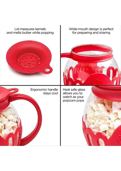 Mikrodalga Patlamış Mısır Üreticisi Kova Mikrodalga Kase Mini Makine Güvenli Silikon Kapak Patlamış Mısır Üreticisi Kırmızı (Yurt Dışından) modelleri