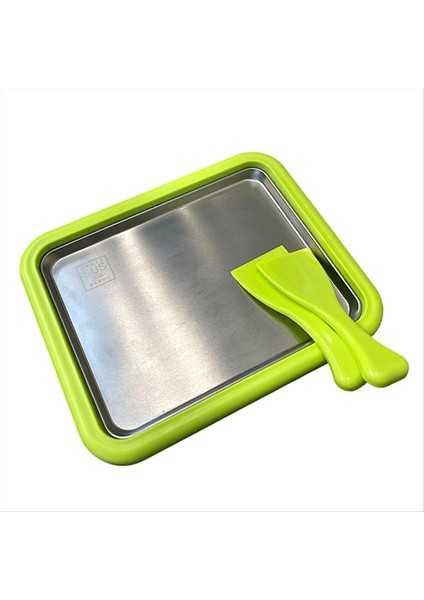 Paslanmaz Çelik Dondurucu Yoğurt Üreticisi 2 Spatula ile Anında Haddeleme Buz Yoğurt Makinesi Dondurma Meyve Şerbet Yeşili (Yurt Dışından)