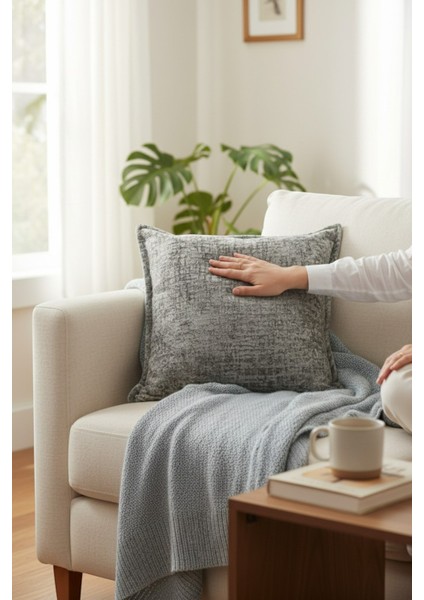 Kırlent İthal Kadife Kumaş - 45X45cm Yumuşak Dokulu Dekoratif Özel Tasarım Kırlent Kılıfı - S04 fiyatları