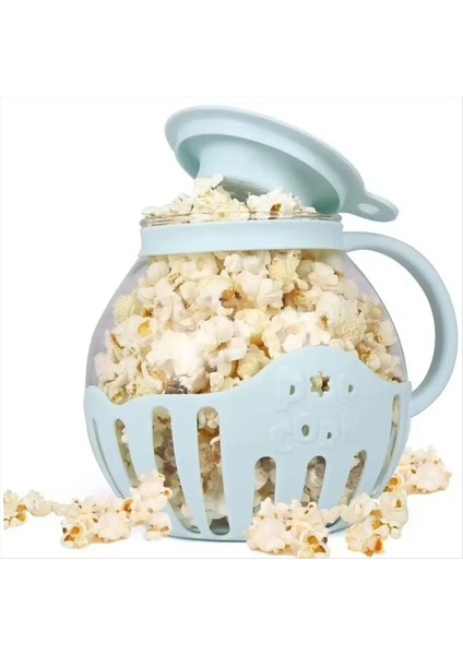 Mikrodalga Patlamış Mısır Üreticisi Kova Mikrodalga Kase Mini Makine Güvenli Silikon Kapak Patlamış Mısır Üreticisi Mavi (Yurt Dışından)