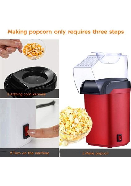 Ev Elektrikli Mısır Patlamış Mısır Maker Ev Diy Otomatik Mini Sıcak Hava Patlamış Mısır Yapımı Makine Mutfak Kırmızı Eu Fiş (Yurt Dışından) fiyatları