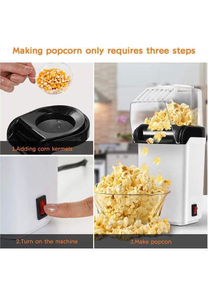 Hava Patlamış Mısır Popper Maker Electric Sıcak Hava Patlamış Mısır MAKINESI-1200W Yağsız Abd Fişi (Yurt Dışından) modelleri