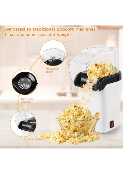 Hava Patlamış Mısır Popper Maker Electric Sıcak Hava Patlamış Mısır MAKINESI-1200W Yağsız Abd Fişi (Yurt Dışından) indirimleri