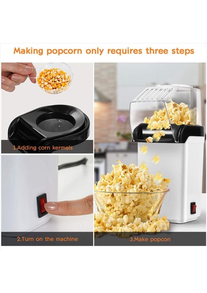 2x Hava Patlamış Mısır Popper Maker Elektrikli Sıcak Hava Patlamış Mısır MAKINESI-1200W Yağsız Abd Fişi (Yurt Dışından) modelleri