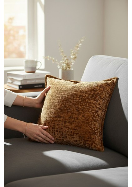 Kırlent İthal Kadife Kumaş - 45X45cm Yumuşak Dokulu Dekoratif Özel Tasarım Kırlent Kılıfı - S06 fiyatları