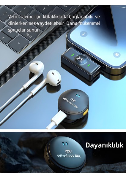 Type-C Girişli 300MAH Dijital Ekranlı 2.4g Kablosuz Çift Yaka Mikrofonu Pro++ fiyatları