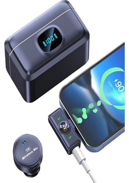 Type-C Girişli 300MAH Dijital Ekranlı 2.4g Kablosuz Çift Yaka Mikrofonu Pro++ fırsatları