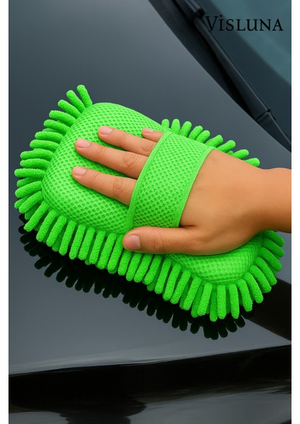 Mikrofiber Püsküllü Araç Yıkama Süngeri Eldiveni modelleri
