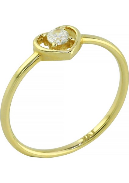 14 Ayar Altın Kalpli Yüzük - 0201332