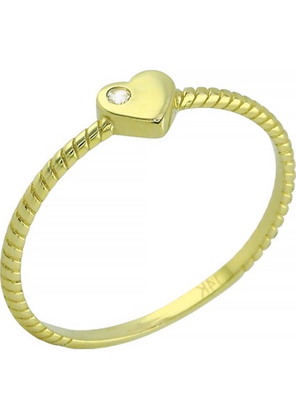 14 Ayar Altın Kalpli Yüzük - 0201330