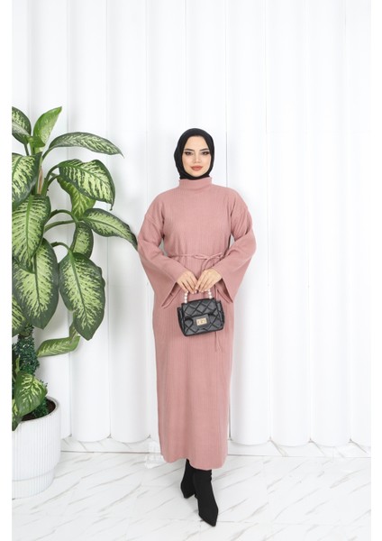 Ispanyol Fitilli Kemerli Triko Elbise fiyatları