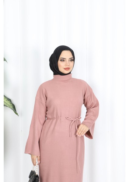 Ispanyol Fitilli Kemerli Triko Elbise fırsatları