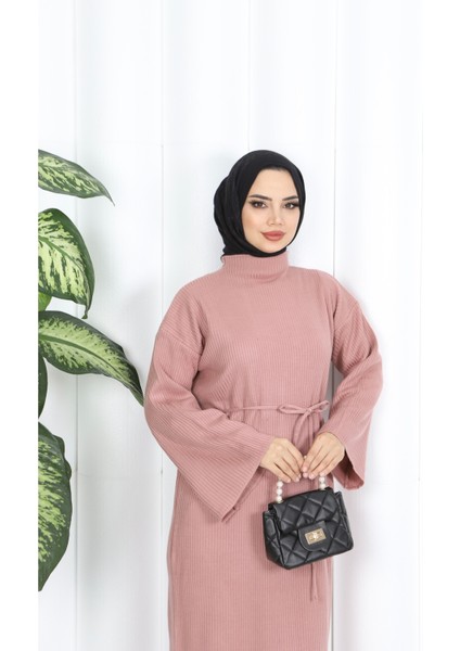 Ispanyol Fitilli Kemerli Triko Elbise indirimleri