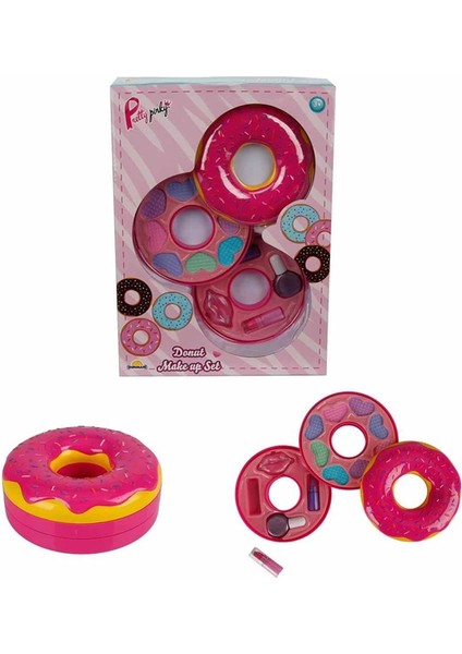 Donut Şekilli 2 Katlı Makyaj Güzellik Seti