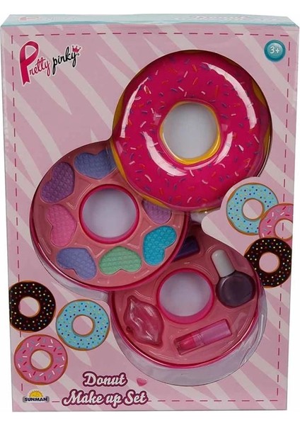 Donut Şekilli 2 Katlı Makyaj Güzellik Seti modelleri