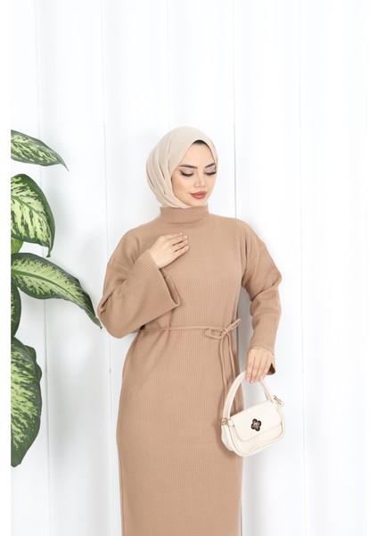 Ispanyol Fitilli Kemerli Triko Elbise fırsatları