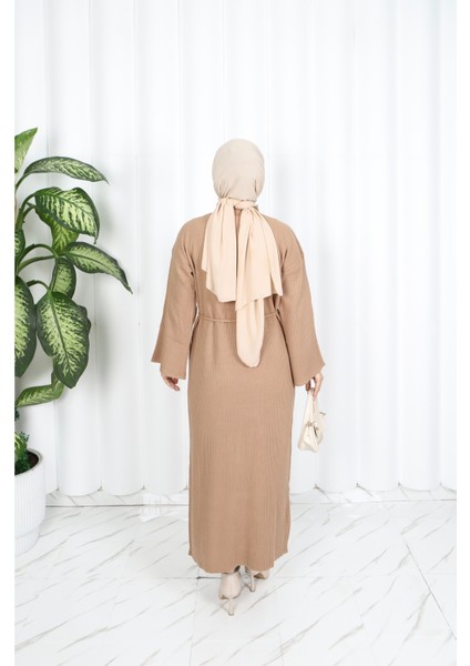 Ispanyol Fitilli Kemerli Triko Elbise indirimleri